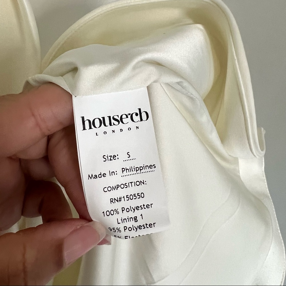 House of CB 'Faye' Ivory Satin Corset Midi Dress size small - Picture 12 of 14
